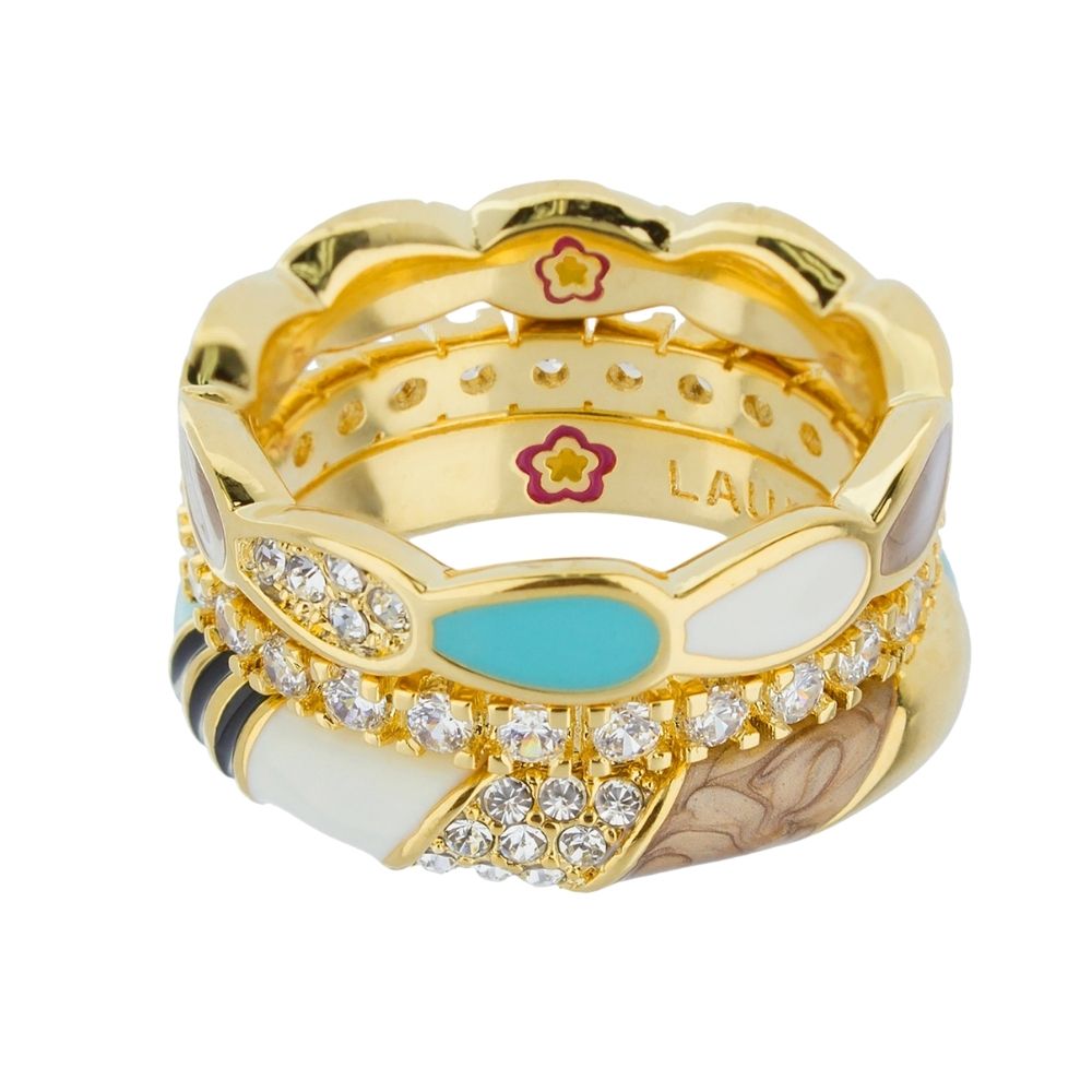 Moon Flower Stackable Ring Set