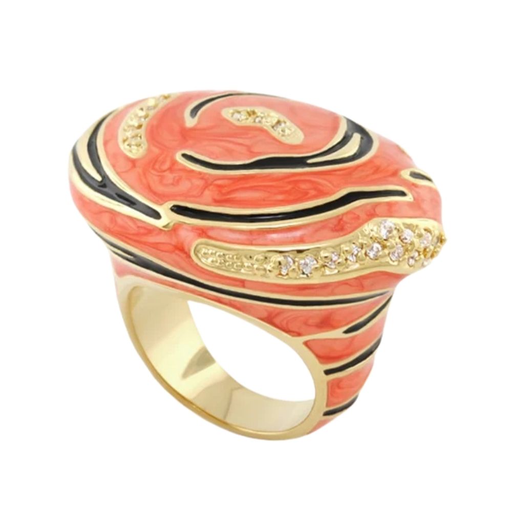 Animal Paradise Ring — Tiger Stripe Swirl
