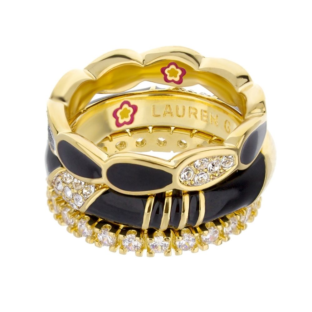Moon Flower Stackable Ring Set