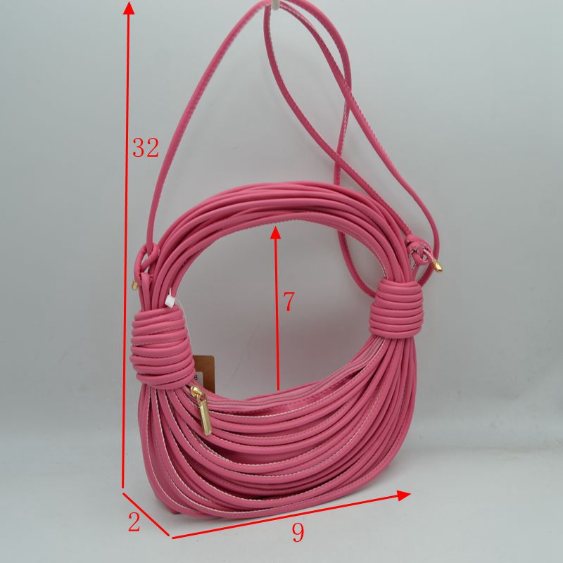 Sculptural Multi-Cord Crescent Bag with Wrapped Knot Details