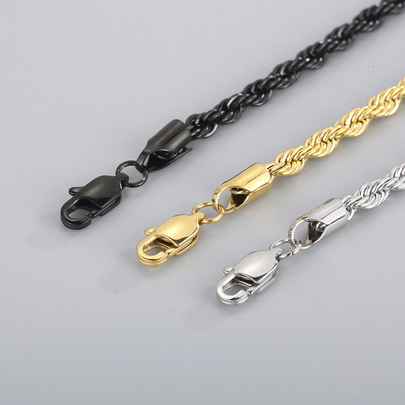 Men's Simple Buckle Hemp Flowers Chain Twisted String Fashion Bracelet