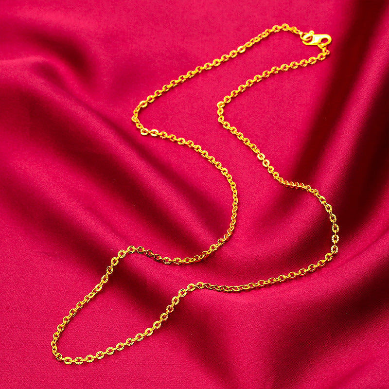 Women's Vietnam Placer Gold Chunky Chain Long Necklace