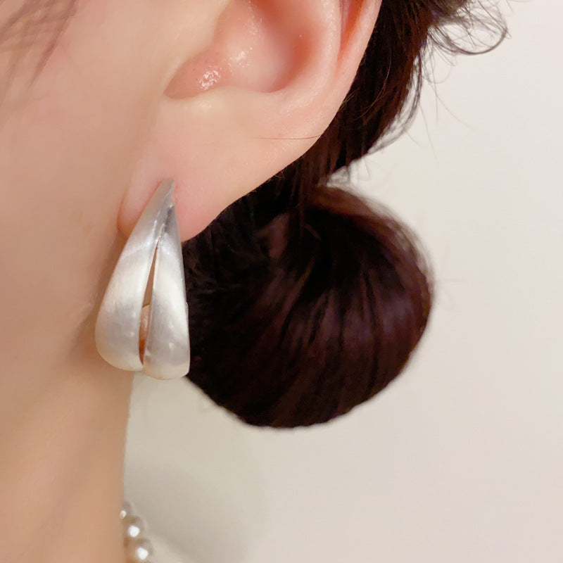 Double Layer Water Drop Female Niche Simplicity Earrings
