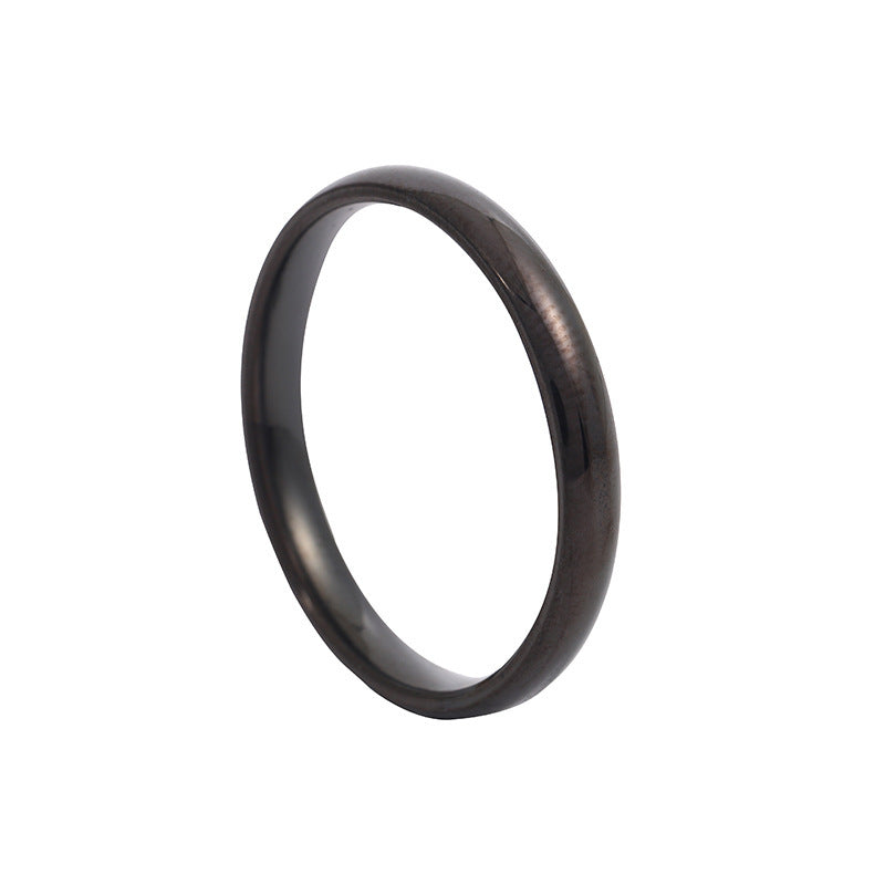 Steel Inside Outside Arc Spherical Titanium Simple Ring