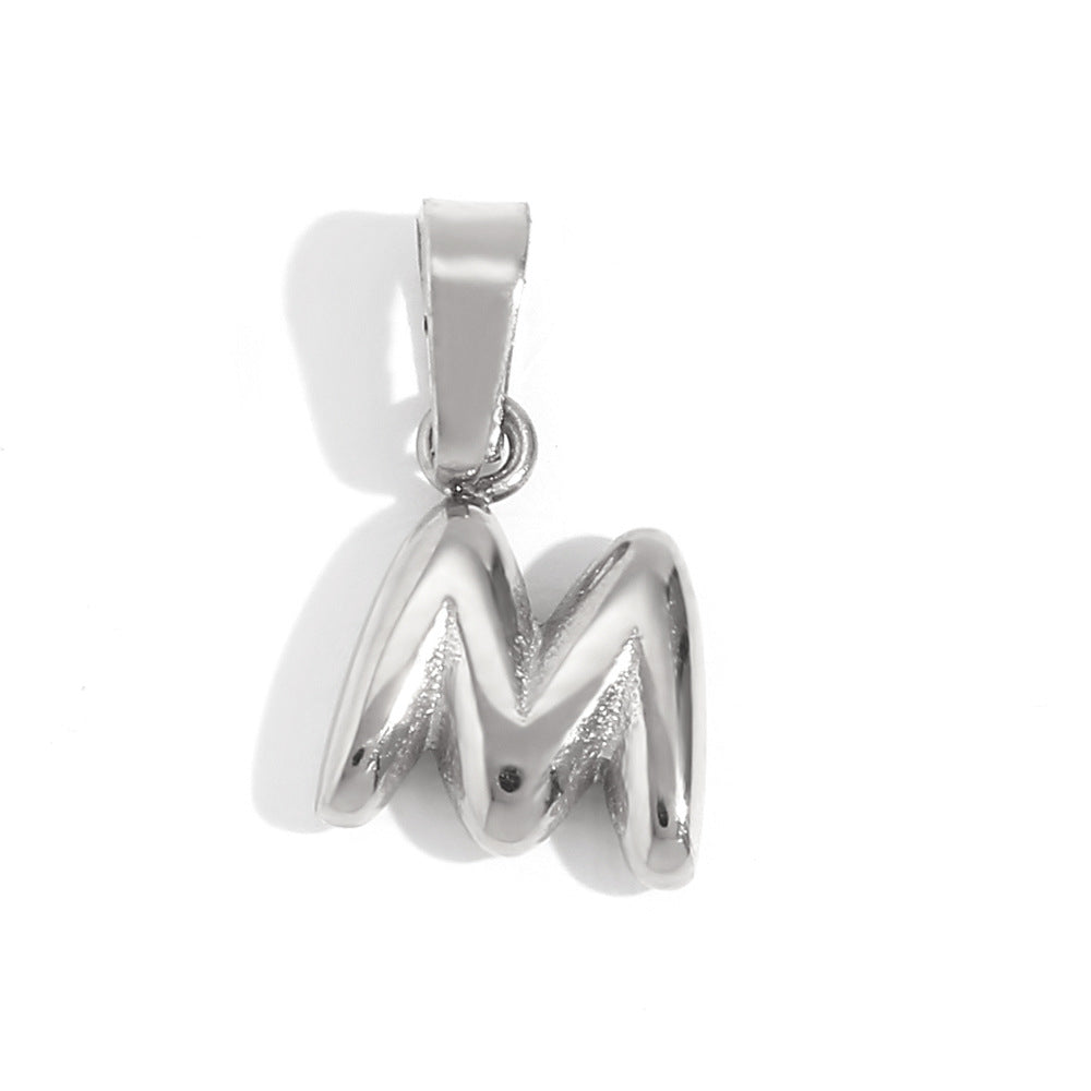 Bubble English Stainless Steel Gold Plated Pendant