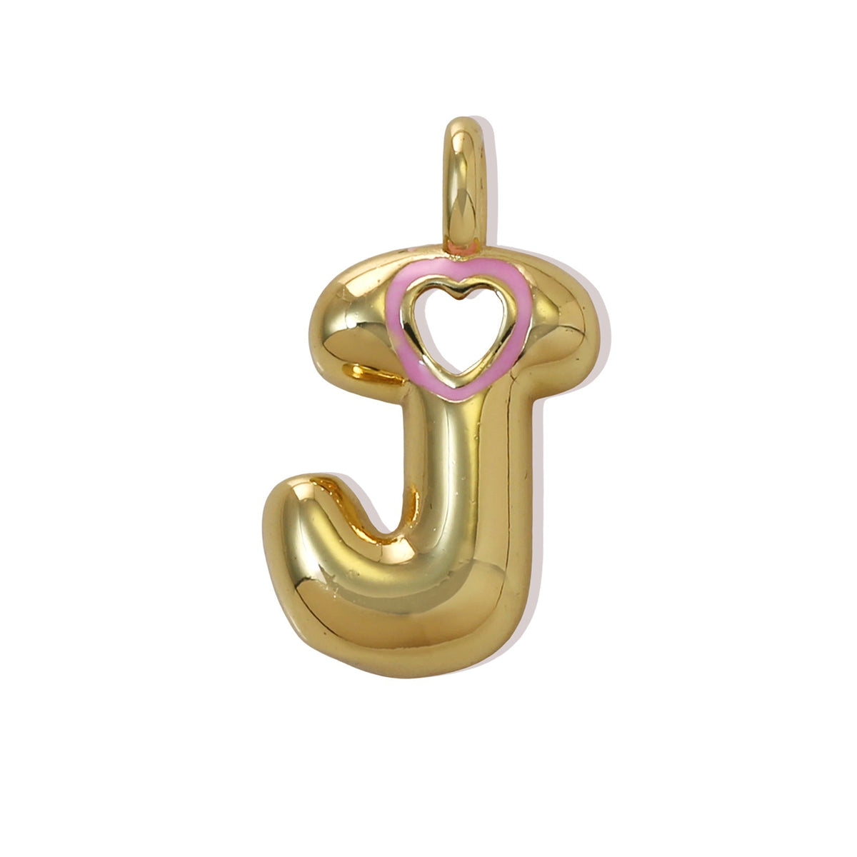 Xi English Letter Gold Simple Heart-shaped Pendant