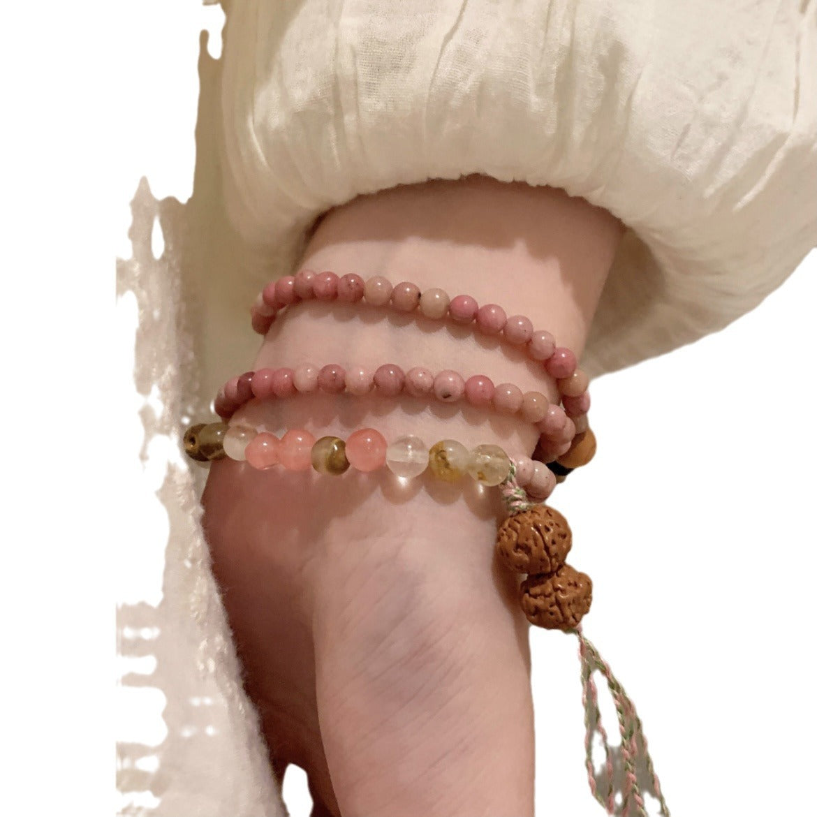 Women's Mahogany Texture Woven Retro Elegant Natural Stone Simple Light Bracelet