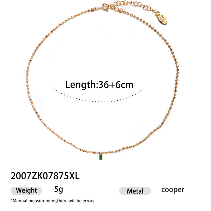 Women's Emerald Zircon Inlaid High-grade Light Luxury Elegant Necklace