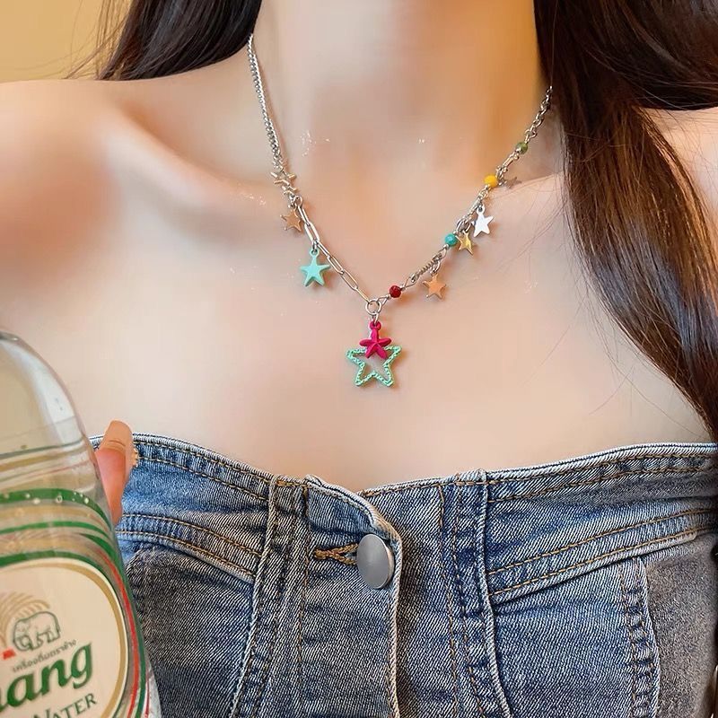Women's Dopamine Colorful Candy Tassel For Light Luxury High-grade Clavicle Necklaces