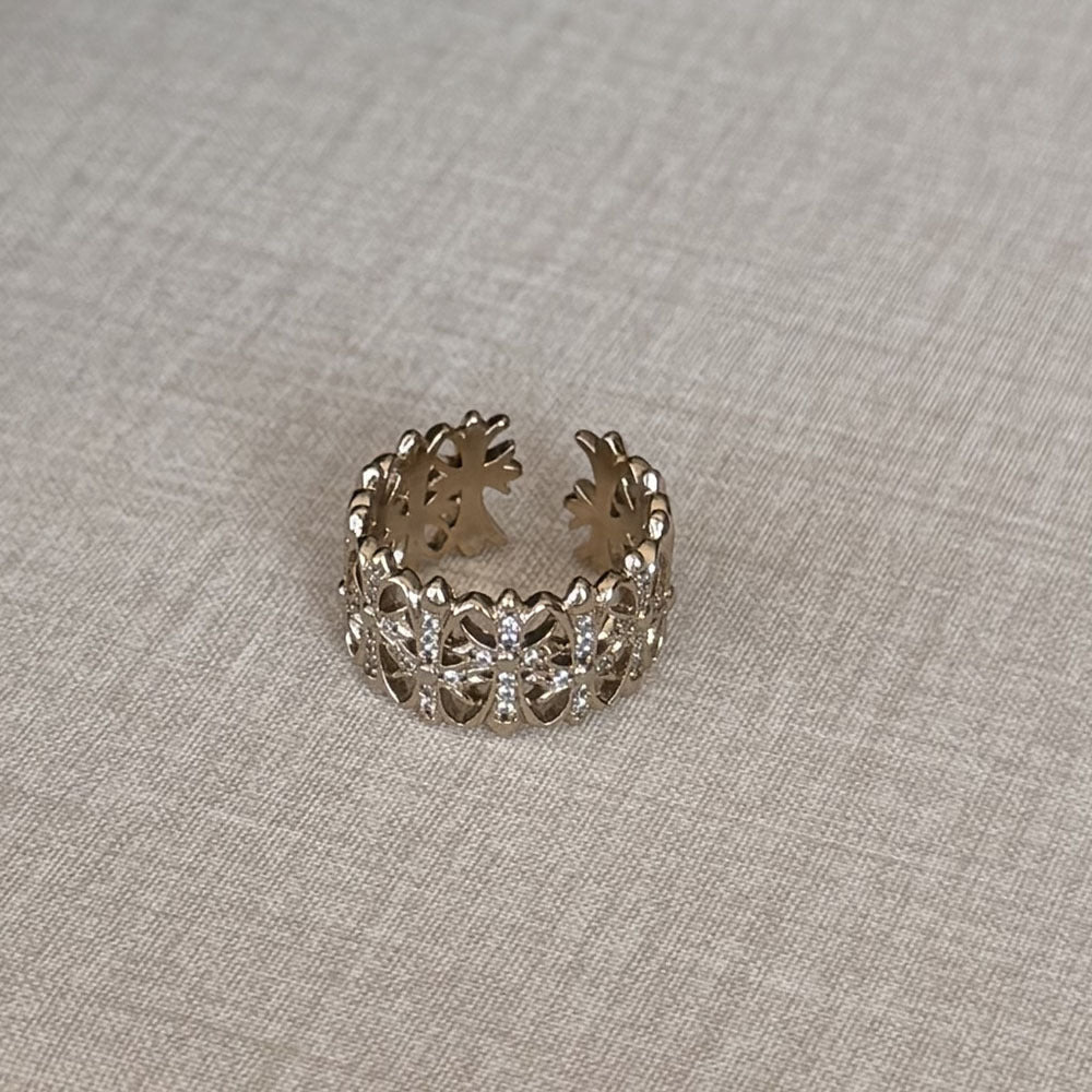 Special Interest Light Luxury Hollow Zircon Index Finger Female French Rings