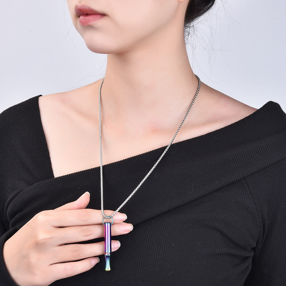 Titanium Steel Detachable Breathing Smoking Cessation Affordable Luxury Fashion Clavicle Pendant
