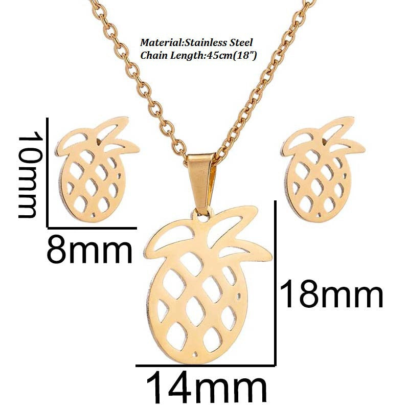 Rabbit Paper Crane Vintage Gold Plating Jewelry Set