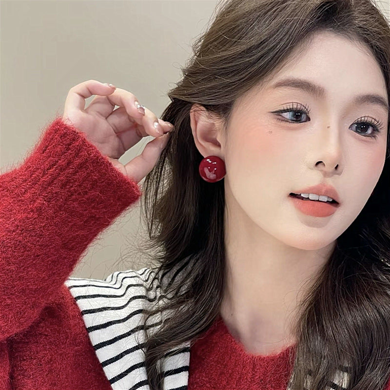 Women's Retro Classic Red Type Half Style Light Luxury High-grade Rings
