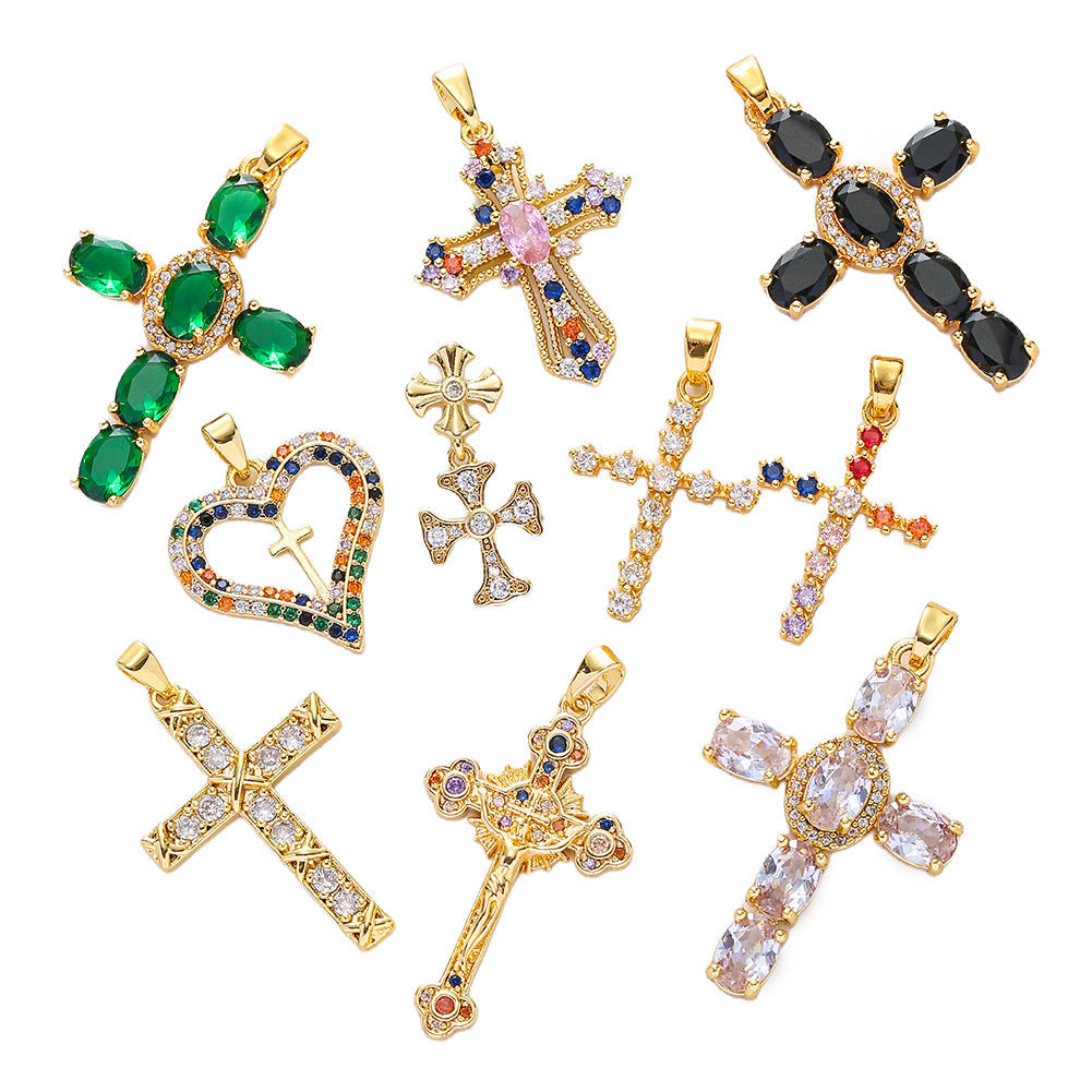 Retaining Micro Inlaid Zircon Clavicle Chain Pendants