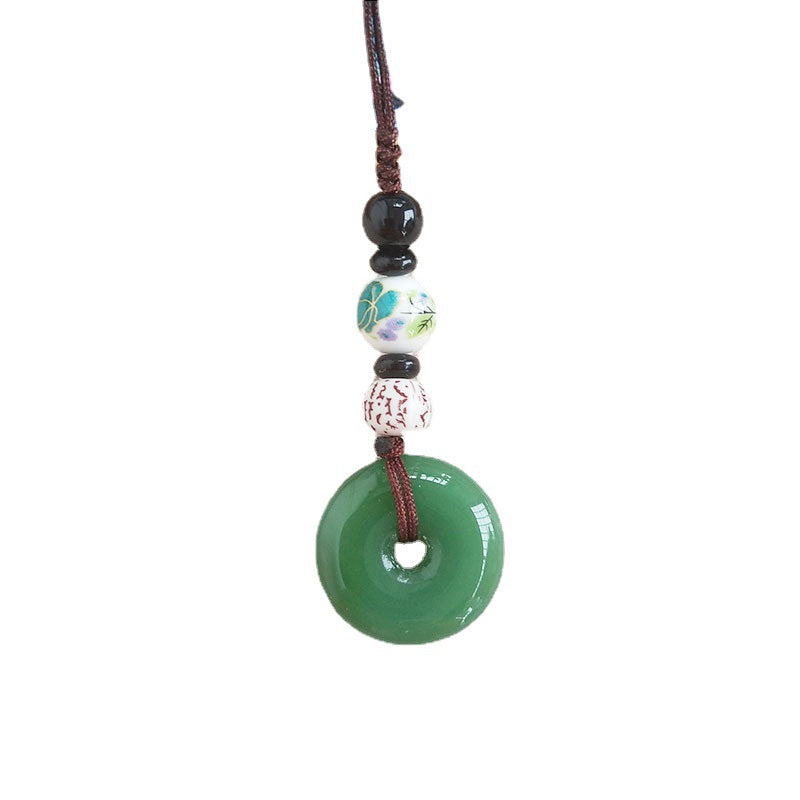 Comb Dark Green Peace Buckle Mobile Pendants
