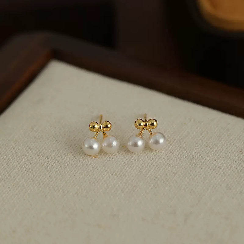 Women's Cherry Pearl High-grade Heart Design Light Luxury Rings