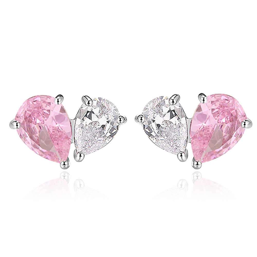 Women's Suit Zircon Heart-shaped Ear Design High-grade Jewelry Set