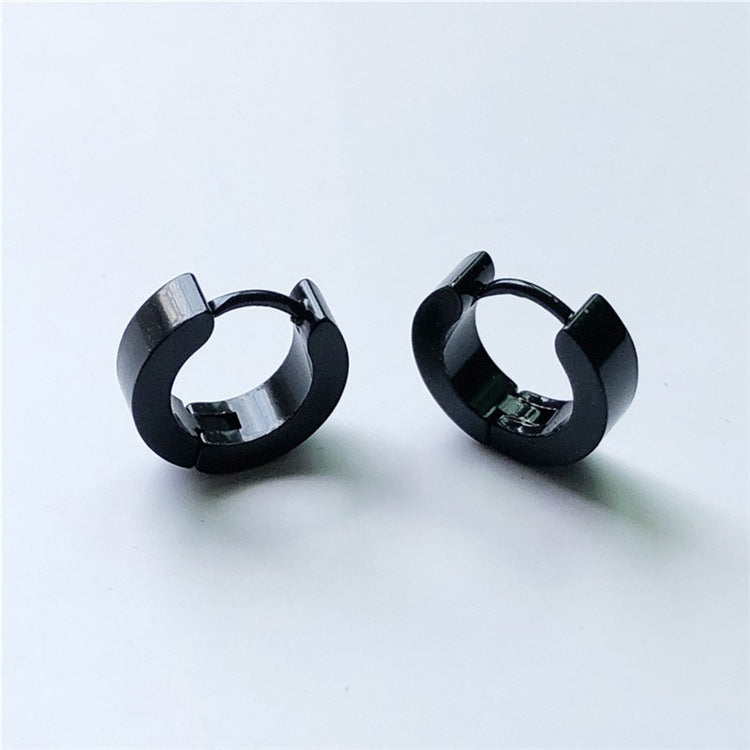 Men's Titanium Steel Stainless Classic Retro High-grade Simple Female Hip Earrings