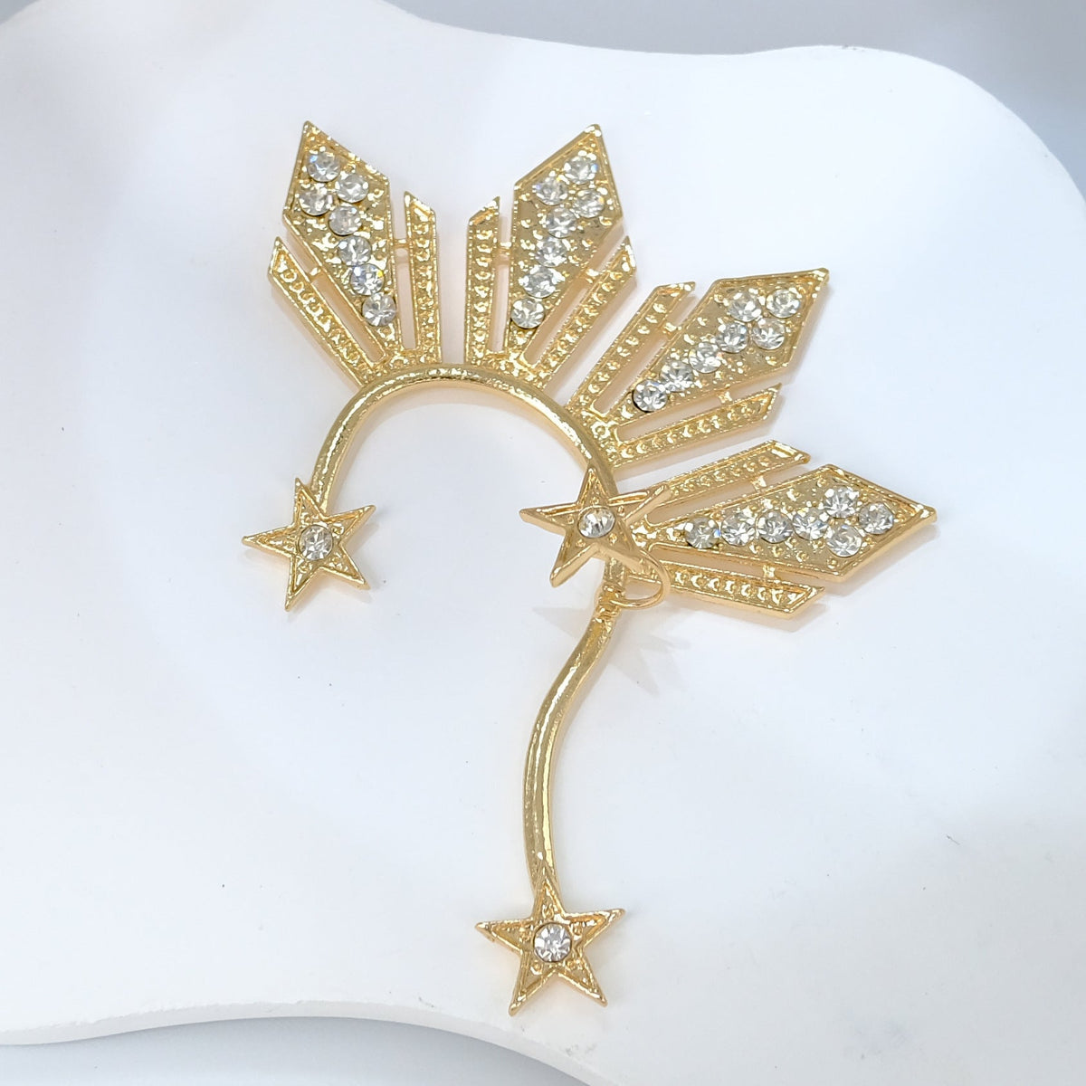 Grandeur Personality Creative Diamond Golden Five-pointed Ear Clip