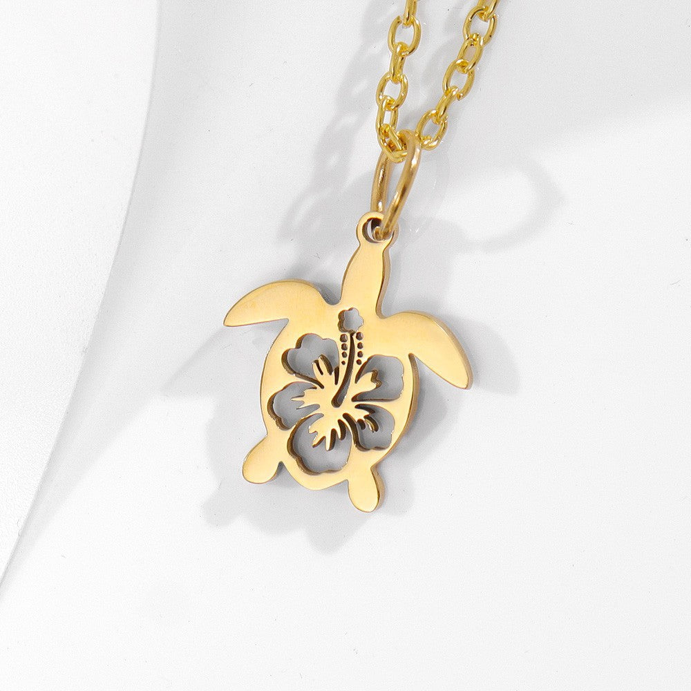 Steel Hollow Turtle Personalized Minority Trendy Pendant