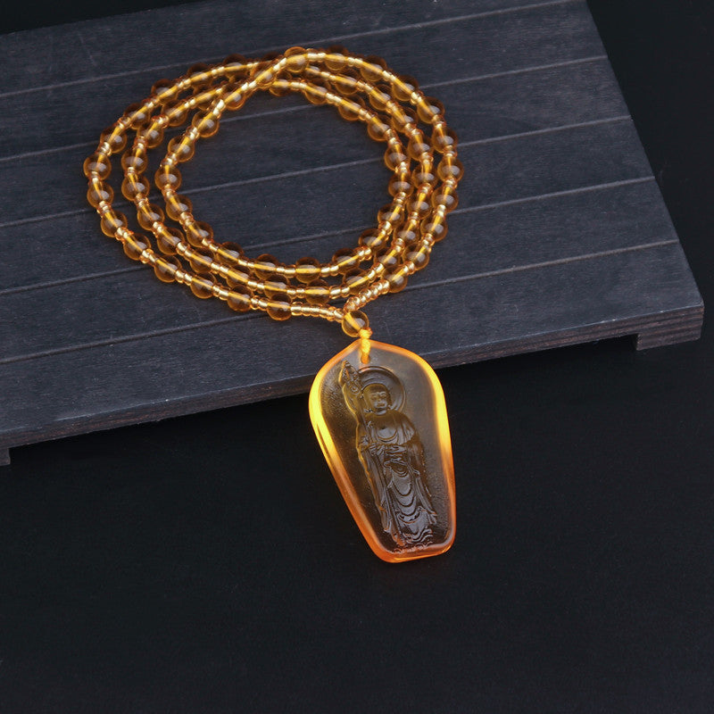 Women's & Men's Knot Ancient French Glaze Buddha Amitabha Pendants
