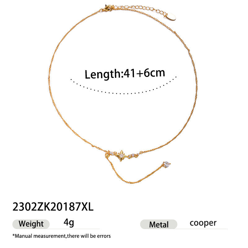 Women's Emerald Zircon Inlaid High-grade Light Luxury Elegant Necklace