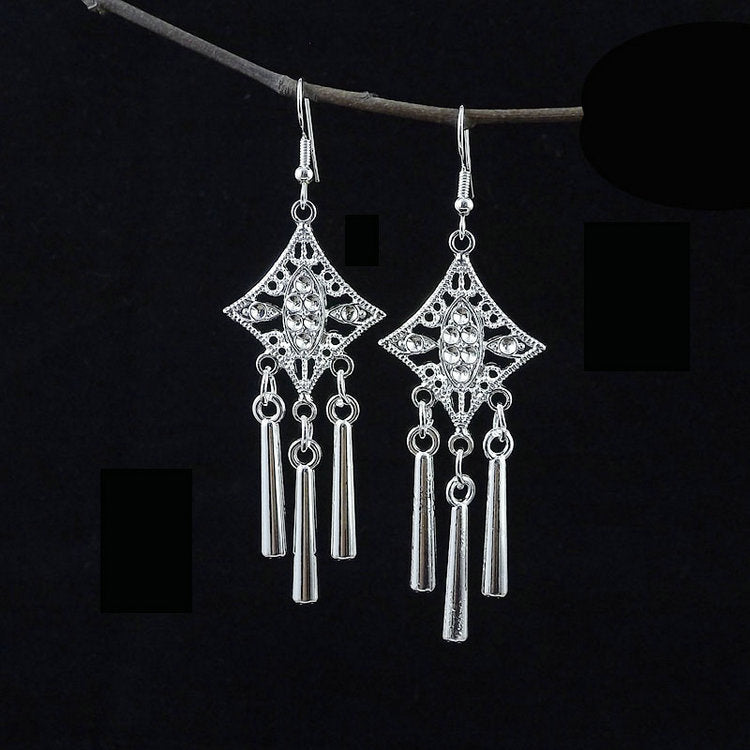 Women's Tibetan Sier Miao Eardrops Classical Ethnic Style Earrings