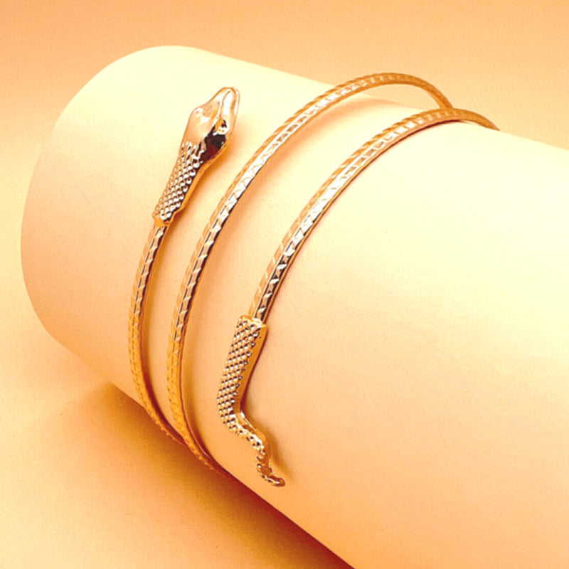 Exaggerated Snake-shaped Export Retro Fashion Twisted Winding Alloy Animal Bracelet