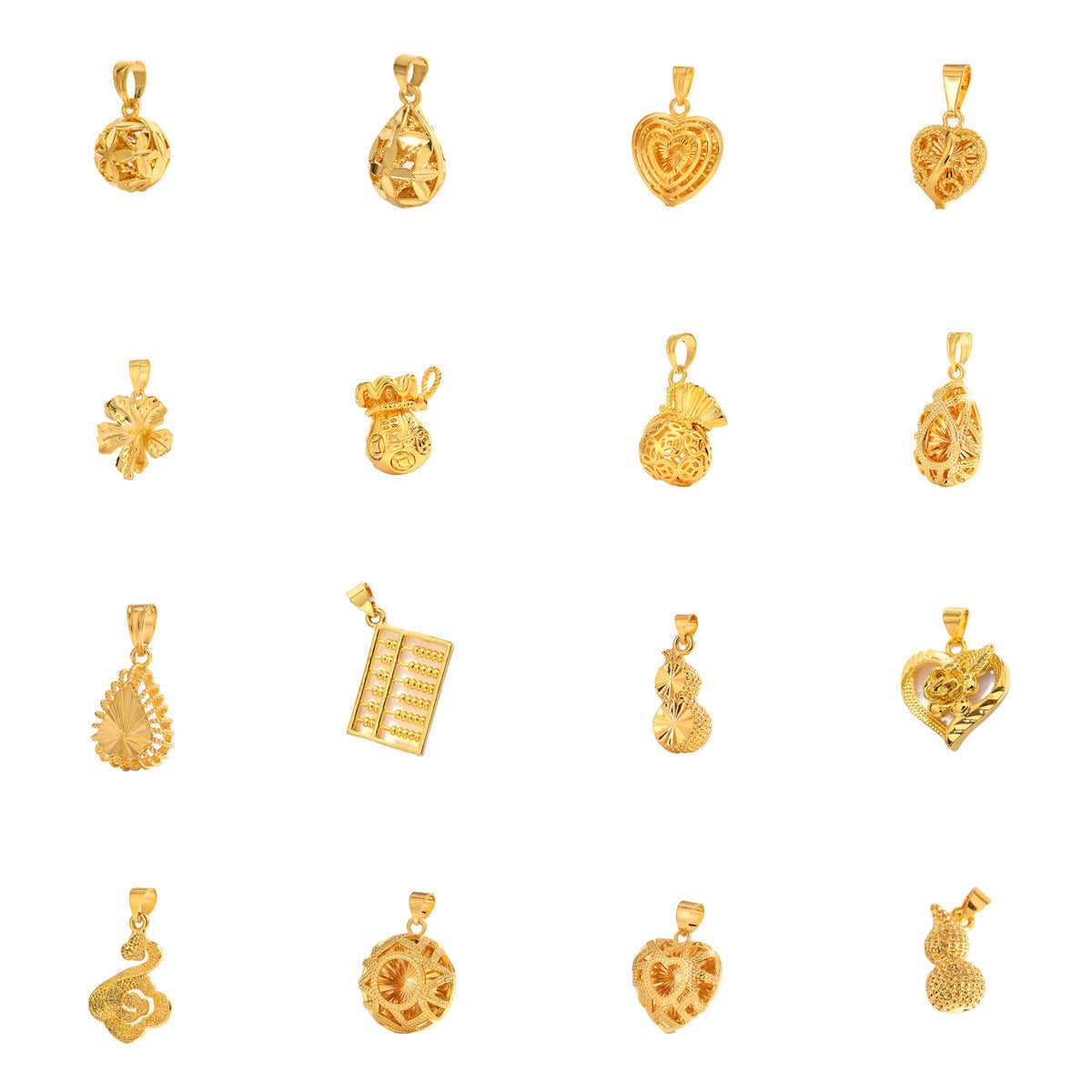 Women's Style Gold Shop Alluvial Love Abacus Lucky Bag Necklaces