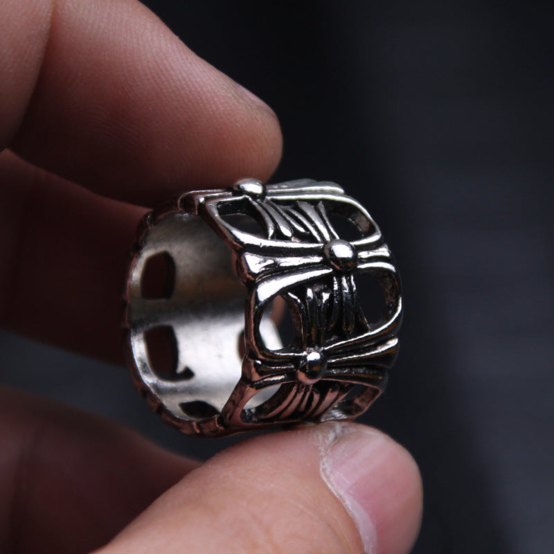 Men's Personality Punk Hollow Titanium Steel Lace Pendants