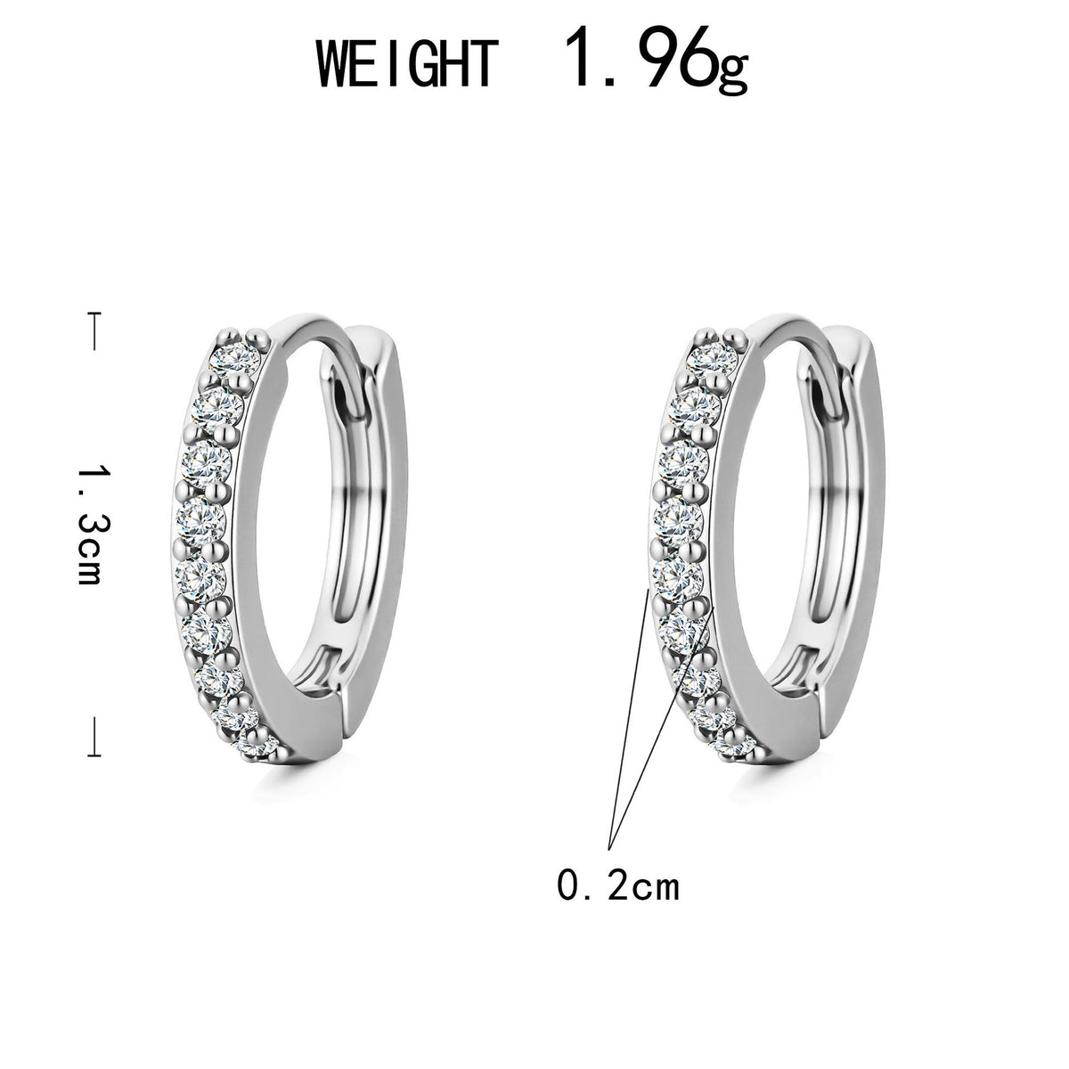 Circle Diamond Zircon Light Luxury Ear Stud Earrings
