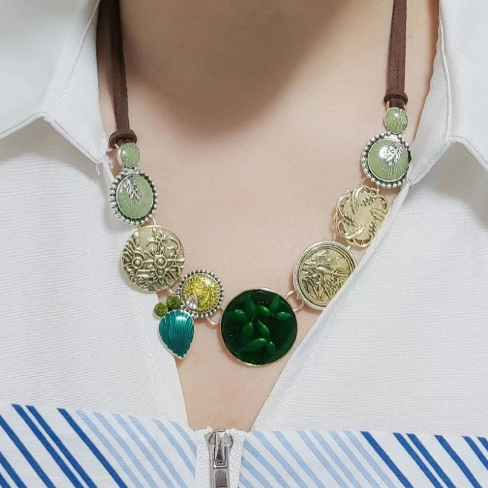 Leather String Female Temperament Wild Ethnic Necklace