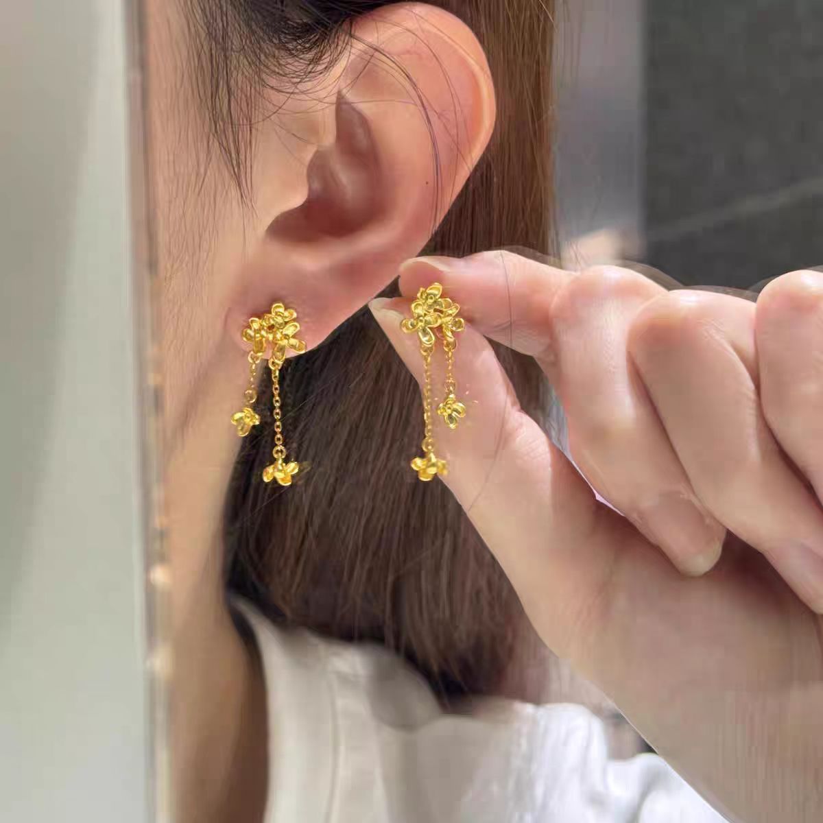 Small Osmanthus Ear Show Temperament Taste Niche Stud Earrings