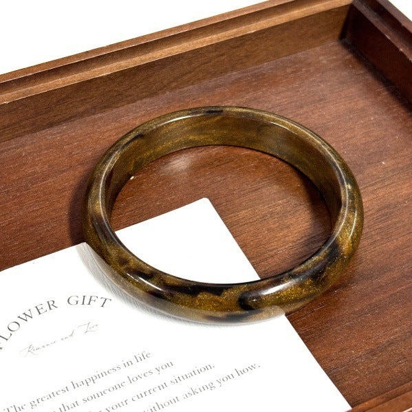 Fashion Trend Niche Round Resin Retro Blooming Bracelet