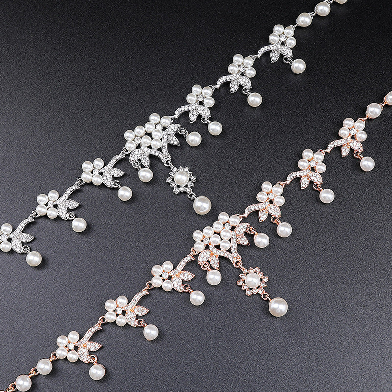 Branch Shape Pearl Ethnic Style Retro Clavicle Chain Bridal Necklaces