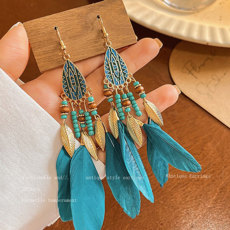 Beach Travel Vacation Style Bohemian Ear Ethnic Tassel Light Luxury Earrings