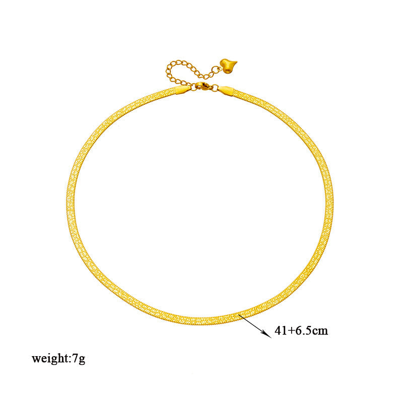 Neutral Simple Gold-plated Printed Stainless Steel Blades Bracelets