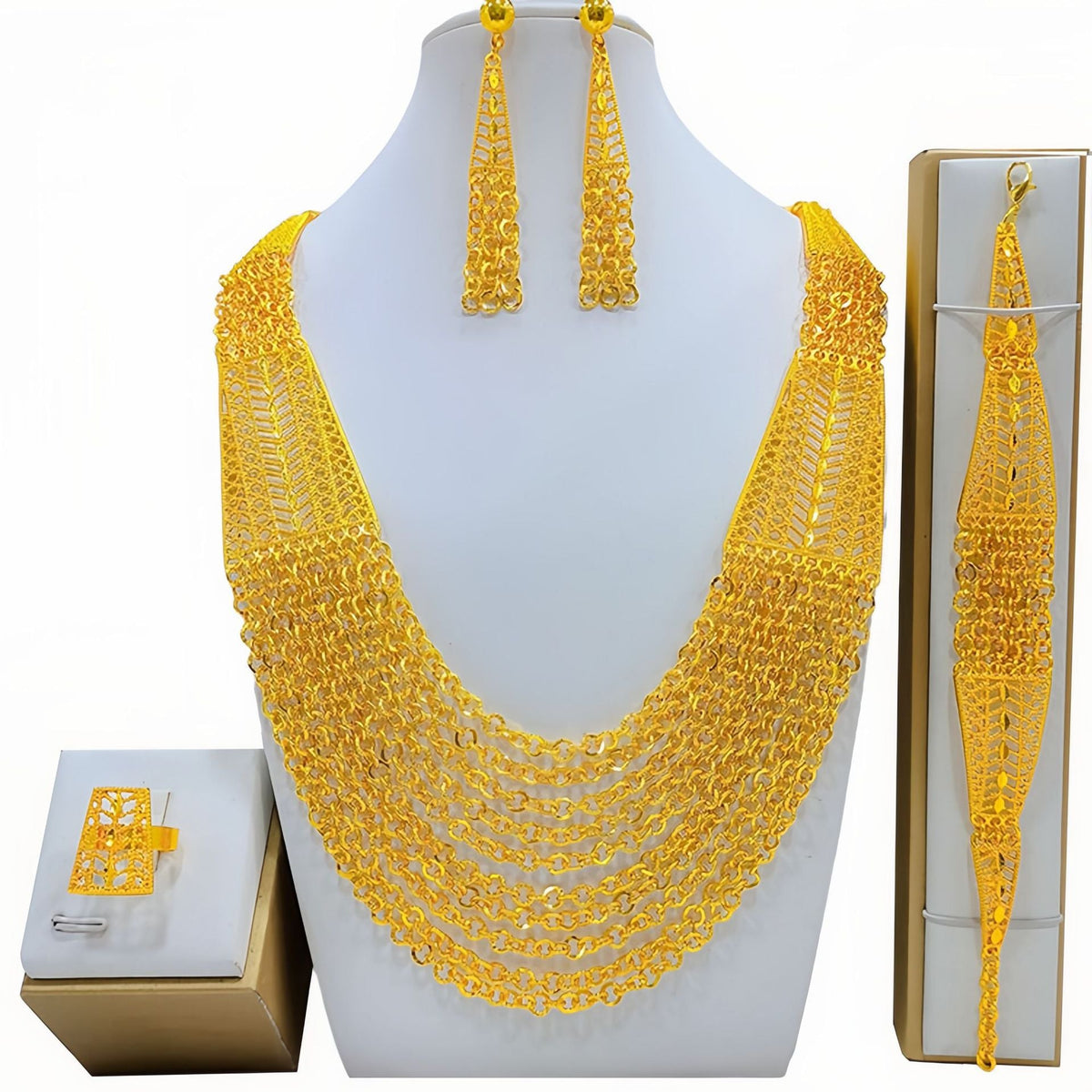 New Pretty Women's Gold-plated Bridal Indian Jewelry Set