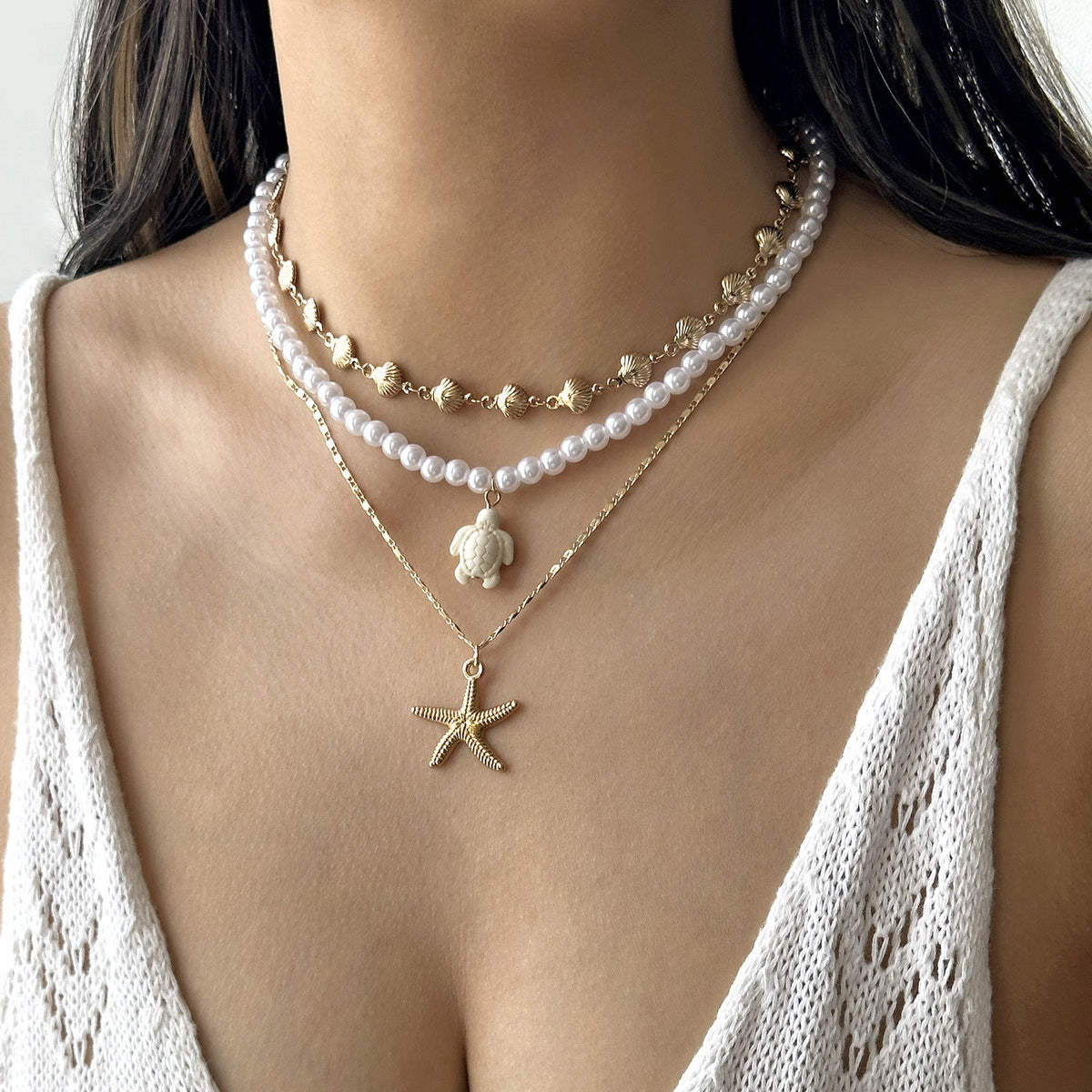 Ocean Wind Beach Shell Conch Collarbone Necklace
