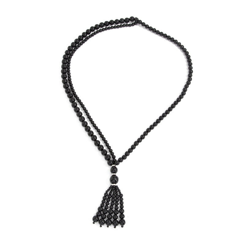 Mild Luxury Retro Knotted Beaded Long Minority Fashion Necklace