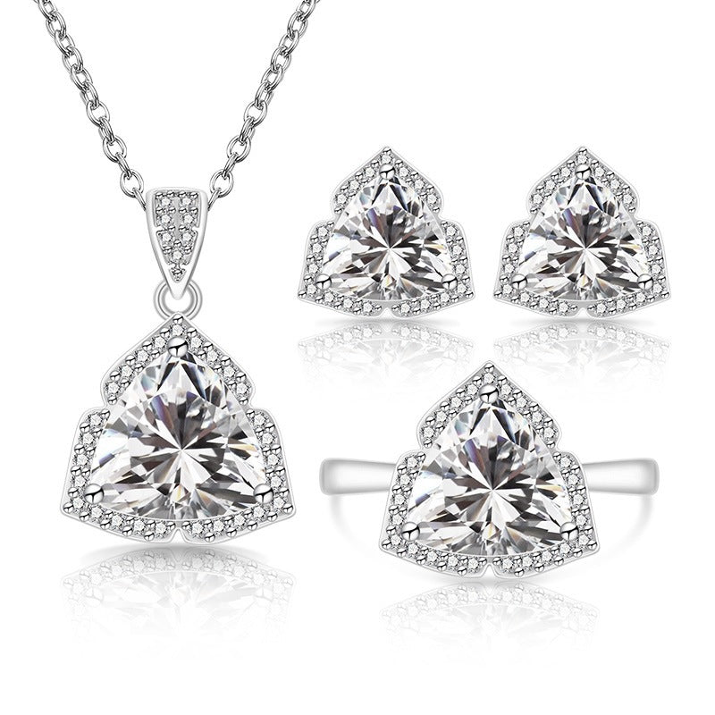 Women's Live Broadcast Fashion Temperament Imitation Natural Colored Gems Zircon Jewelry Set