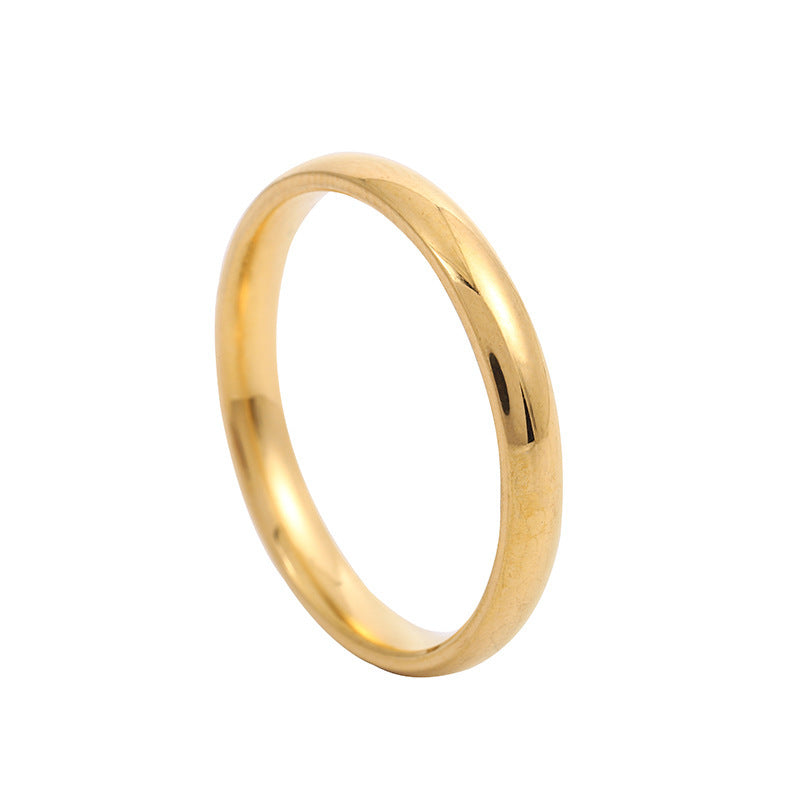 Steel Inside Outside Arc Spherical Titanium Simple Ring