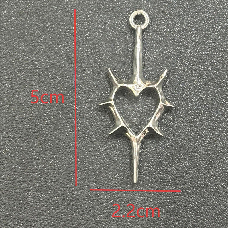 Women's & Men's Hollow Thorns Peach Heart High-grade Ear Pendant