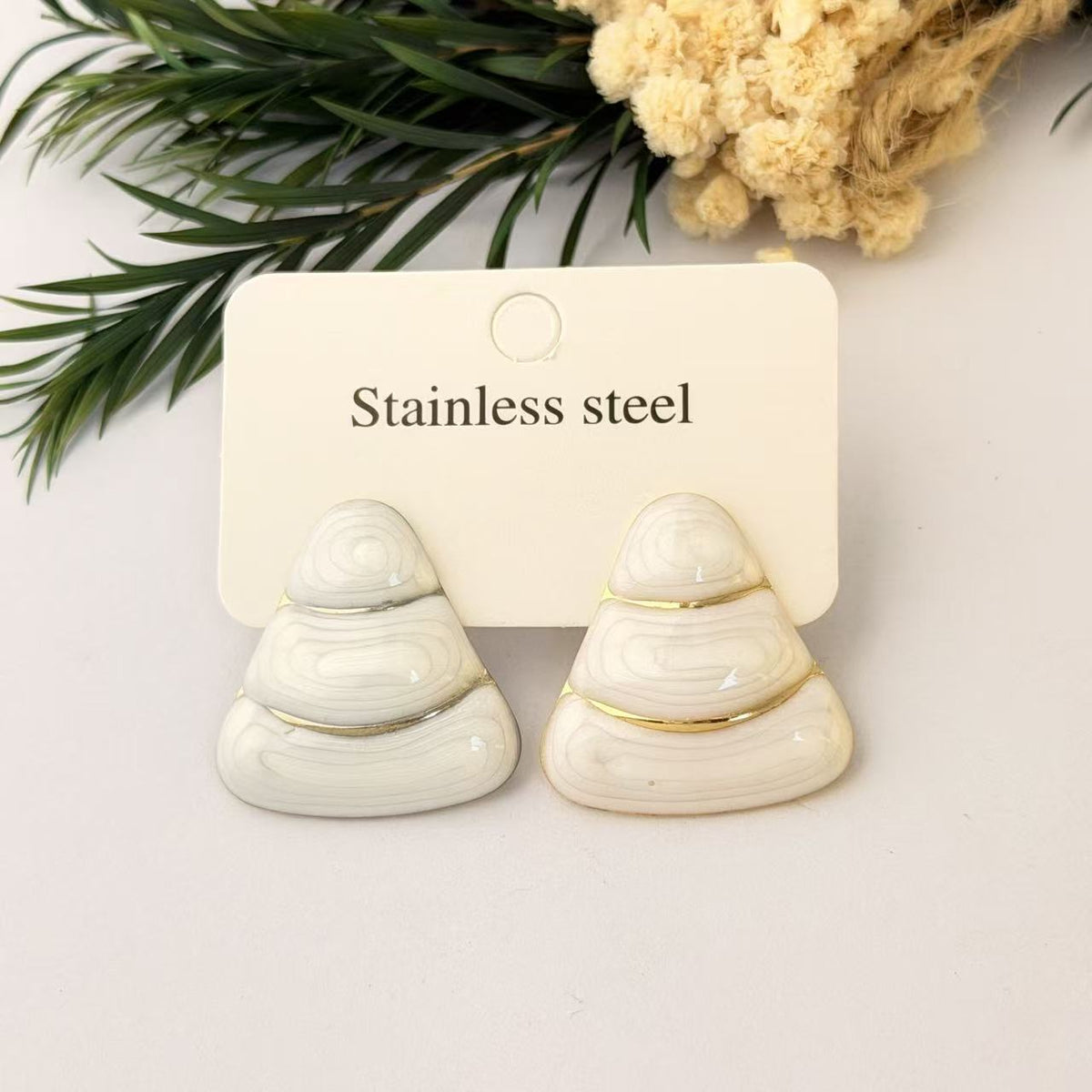 Women's Stainless Steel Oil Dripping Irregular Geometric Triangle Ear Fashion Earrings