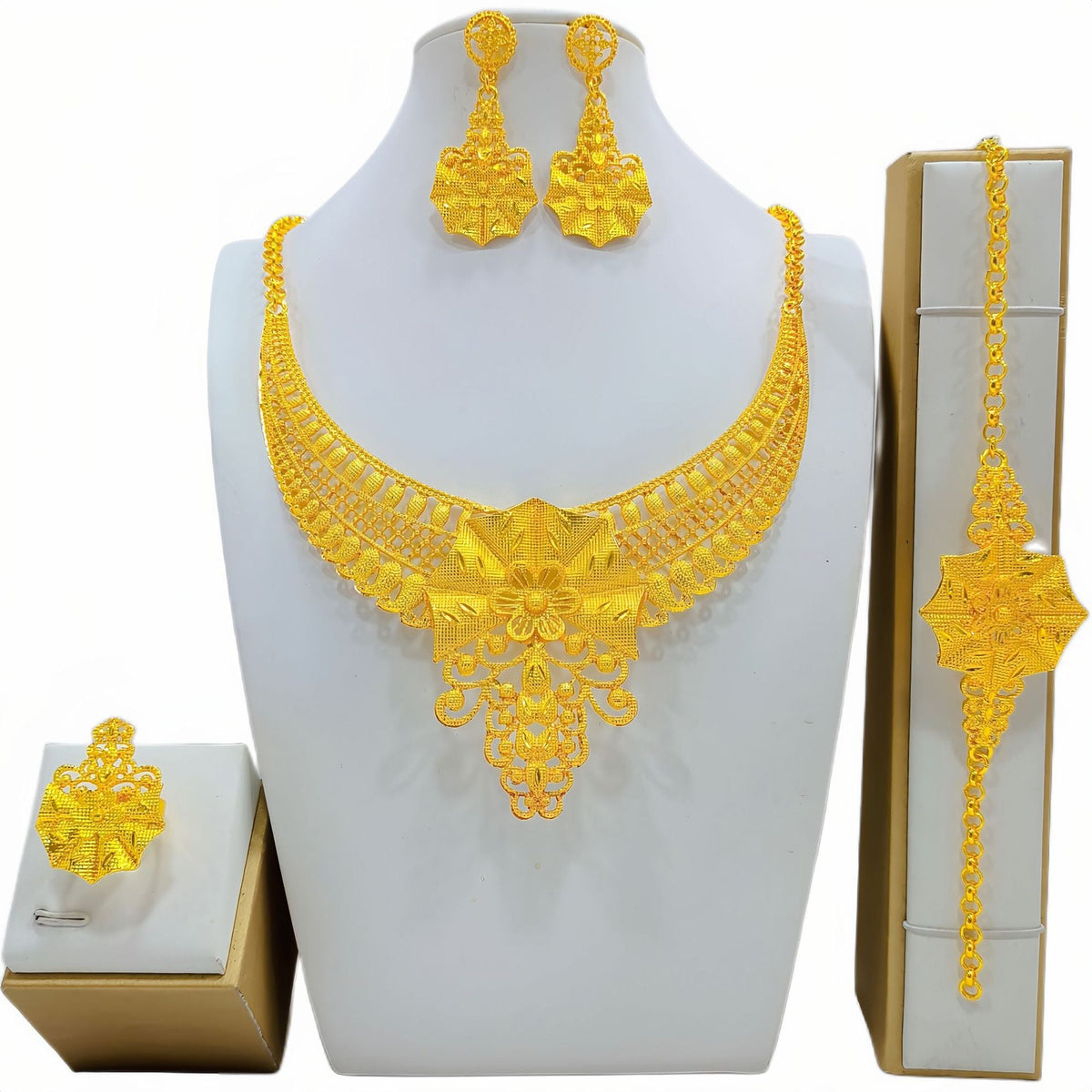 Casual Versatile Graceful Women's Gold-plated Bridal Jewelry Set