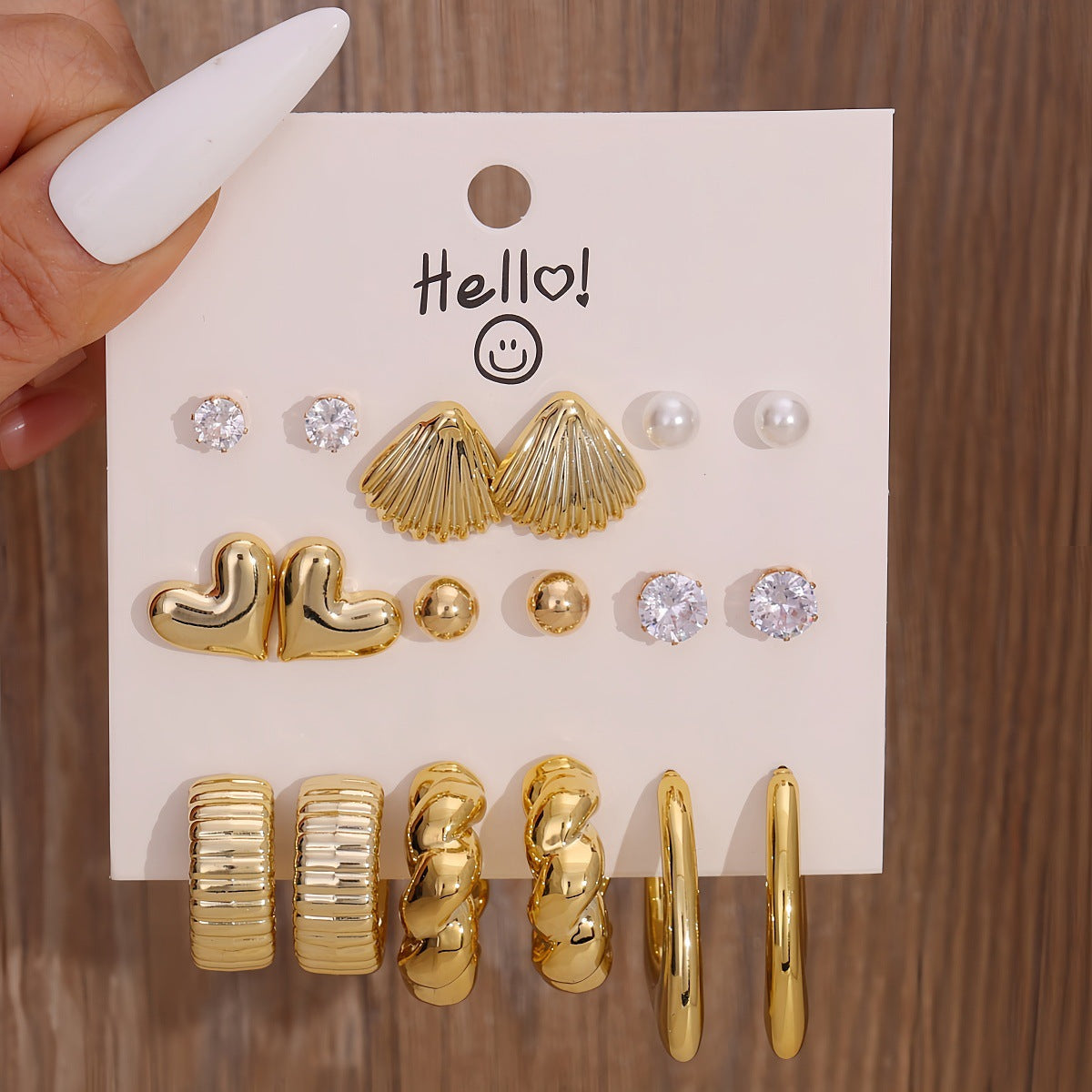 Pairs Storage Combination Versatile Geometric Frosty Earrings