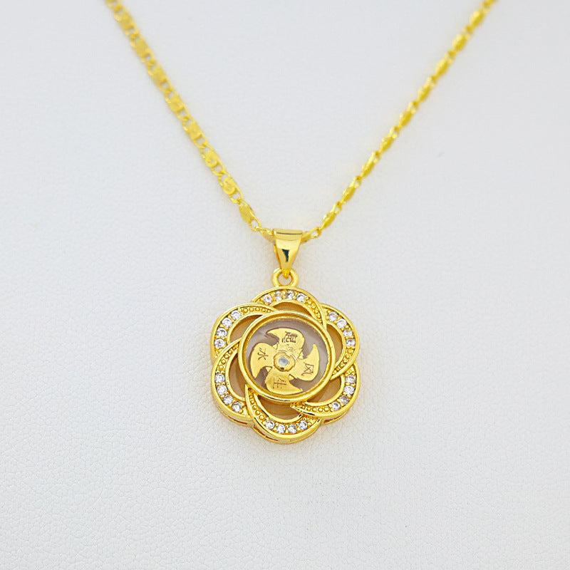 Women's Philippines Plum Blossom Full Diamond Windmill Pendant