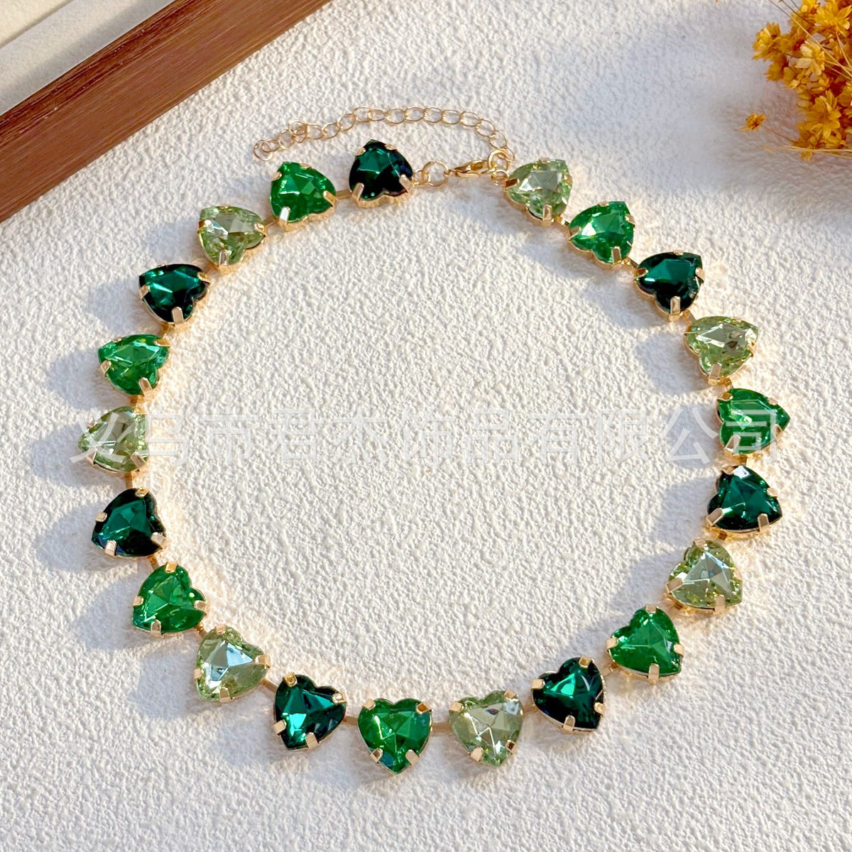 Geometric Heart Shape Colorful Rhinestone Clavicle Chain Female Simple Fashion Necklace