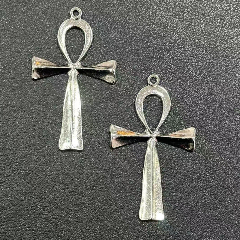 Men's Bow Glossy Ancient Egyptian Cross Zinc Pendant