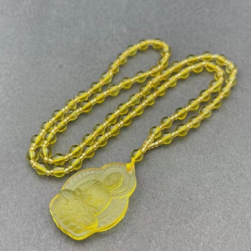 Women's & Men's Knot Ancient French Glaze Buddha Amitabha Pendants